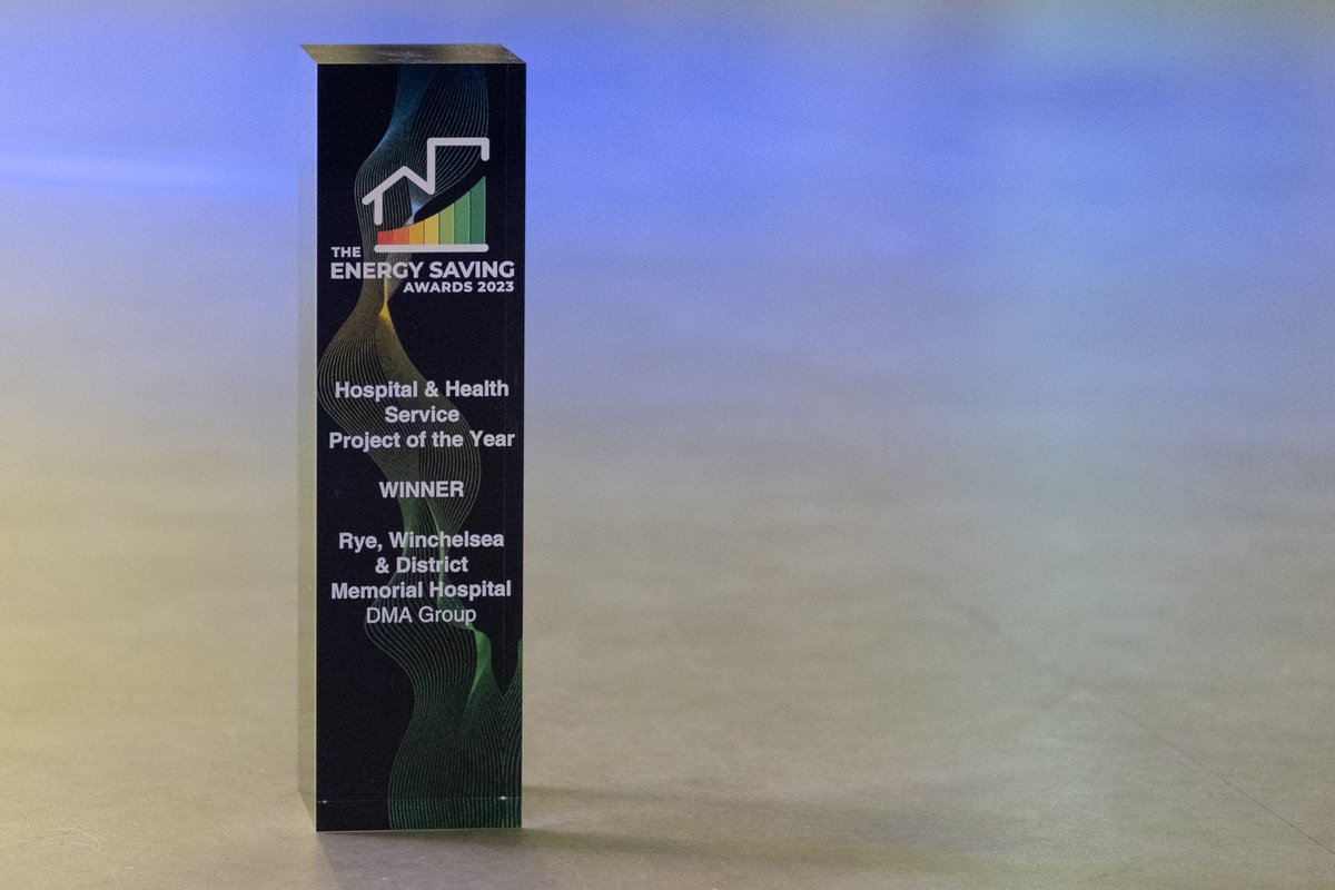 DMAGroup_Kent's tweet photo. We're incredibly pleased to announce that our work at Rye, Winchelsea, &amp; District Memorial Hospital has earned us the Energy Saving Award 2023 for Hospital and Health Service Project of the Year! https://t.co/Kr3t3qm1T1