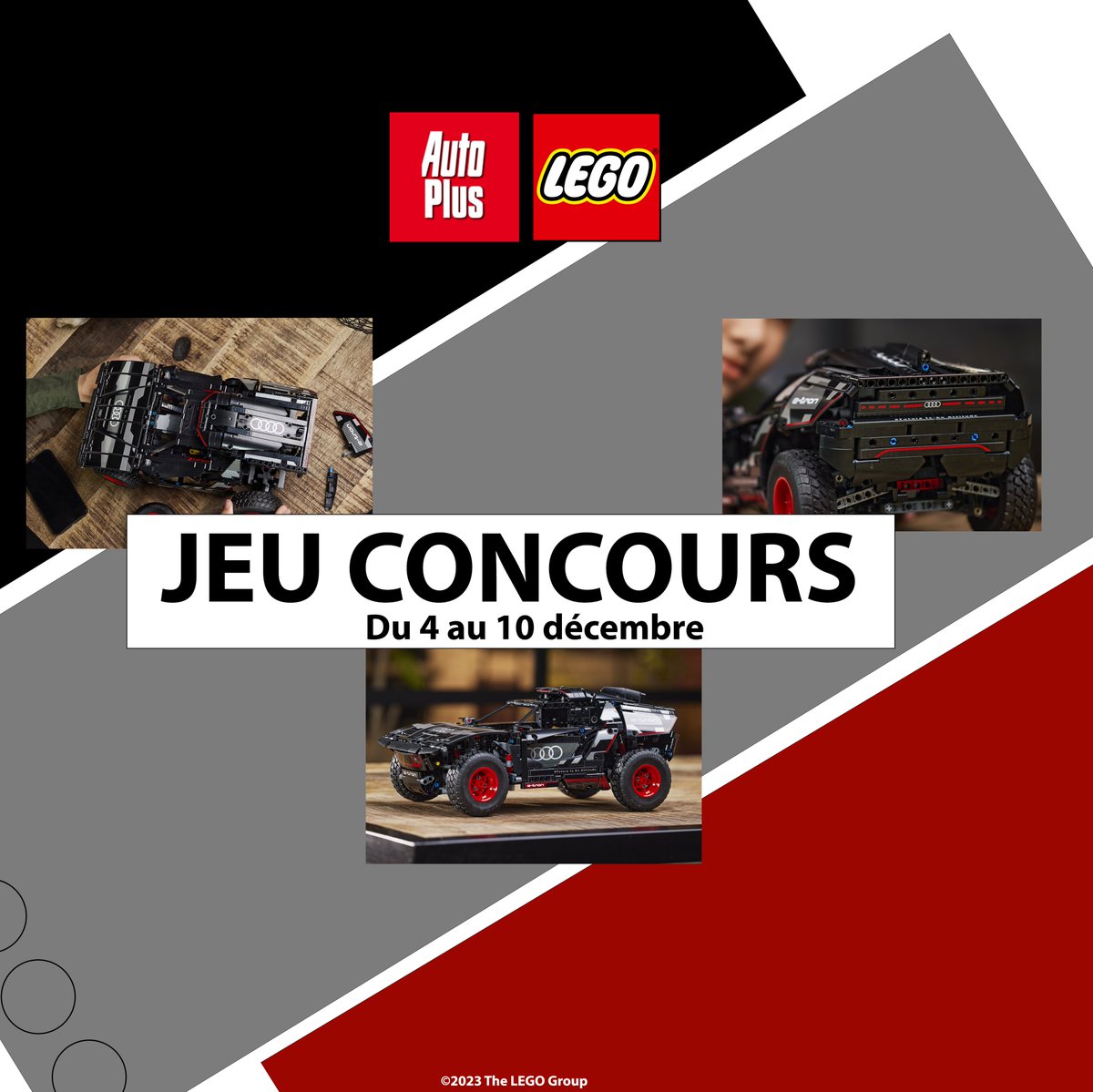 [Jeu Concours]

Pour lancer un mois de fêtes, Auto Plus et le groupe LEGO vous proposent de gagner une Audi RS Q e-tron LEGO Technic ! 🚙

Pour vous ou pour offrir, ce sera le cadeau parfait à glisser sous le sapin ! 🎄

Pour participer il suffit de :

-S'abonner aux comptes