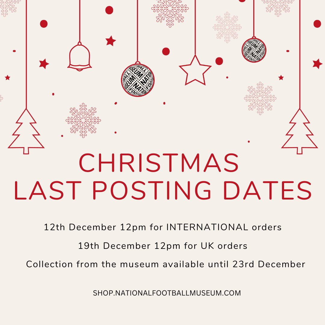 Want to receive your order in time for Christmas?
Please take a look at our Christmas last posting dates:

- 12th December 12pm for INTERNATIONAL
- 19th December 12pm for UK

You can still collect your orders from the museum until 23rd December.

#christmas #chrsitamsgifts
