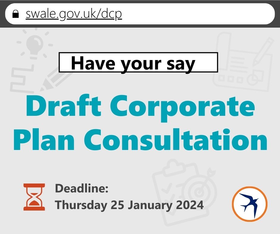 SwaleCouncil's tweet photo. We are asking for your views on our ambitions and priorities for the next four years.

Our draft corporate plan identifies five priority themes the council wants to focus on to deliver improvements across the borough. 

Read it and have your say here:
https://t.co/stTT0Au2fD https://t.co/u59ze4Ihs8