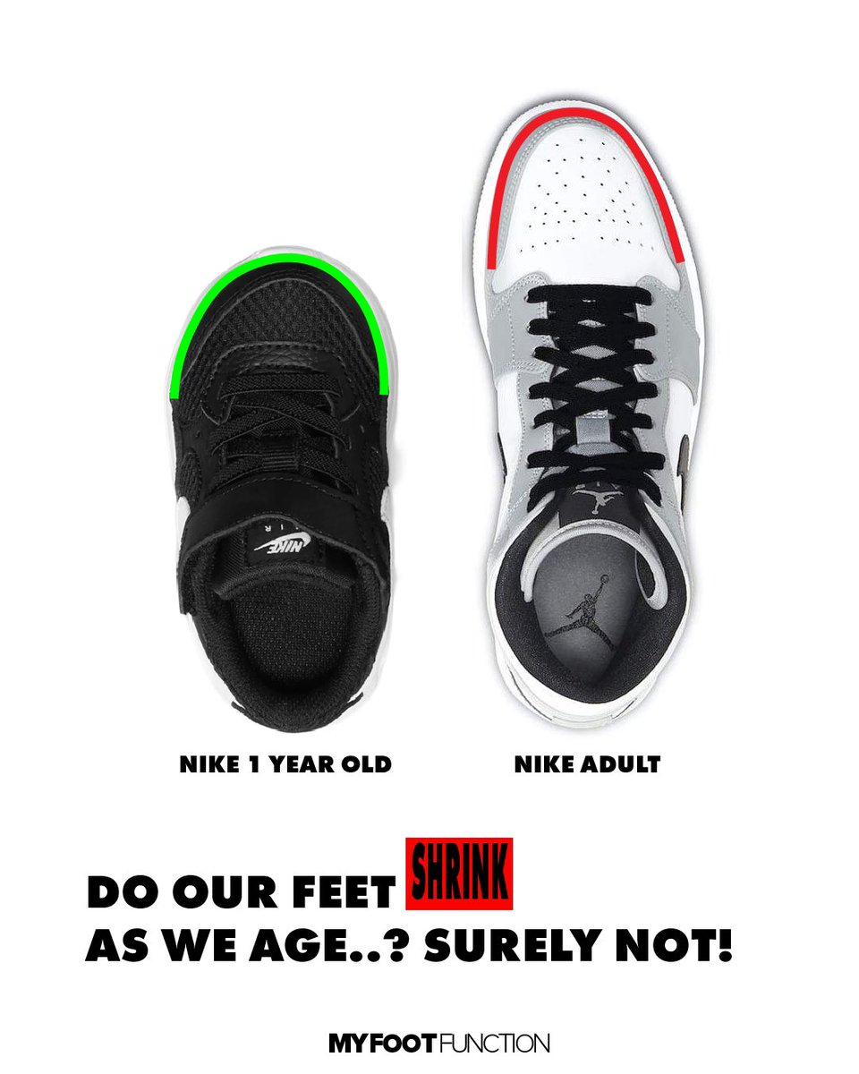 MyFootFunction's tweet image. Baby vs adult shoe shape, makes no sense at all!
