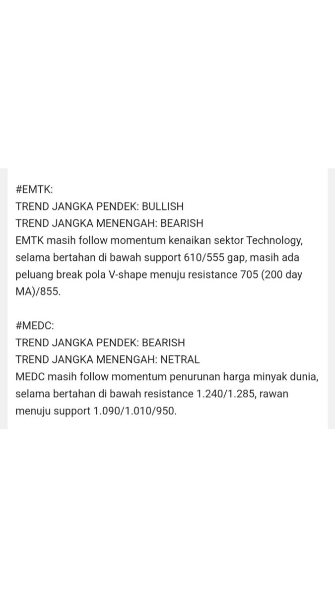 andri_zakarias's tweet photo. 16 Saham pilihan dari teman-teman follower CTASaham.
Analisa saham ARTO BBYB BREN GOTO di (menit ke 14) https://t.co/4voXVRZkSK
#CTASaham
#saham
#IDX
#toprequestsaham
#yuktradingsaham
#BBKP
#IMAS
#BRPT
#PTRO
#ACES
#ESSA
#EMTK
#MEDC
#NCKL
#ADHI
#PTPP
#WIKA
#tradingsaham https://t.co/DYS0pmwr7X