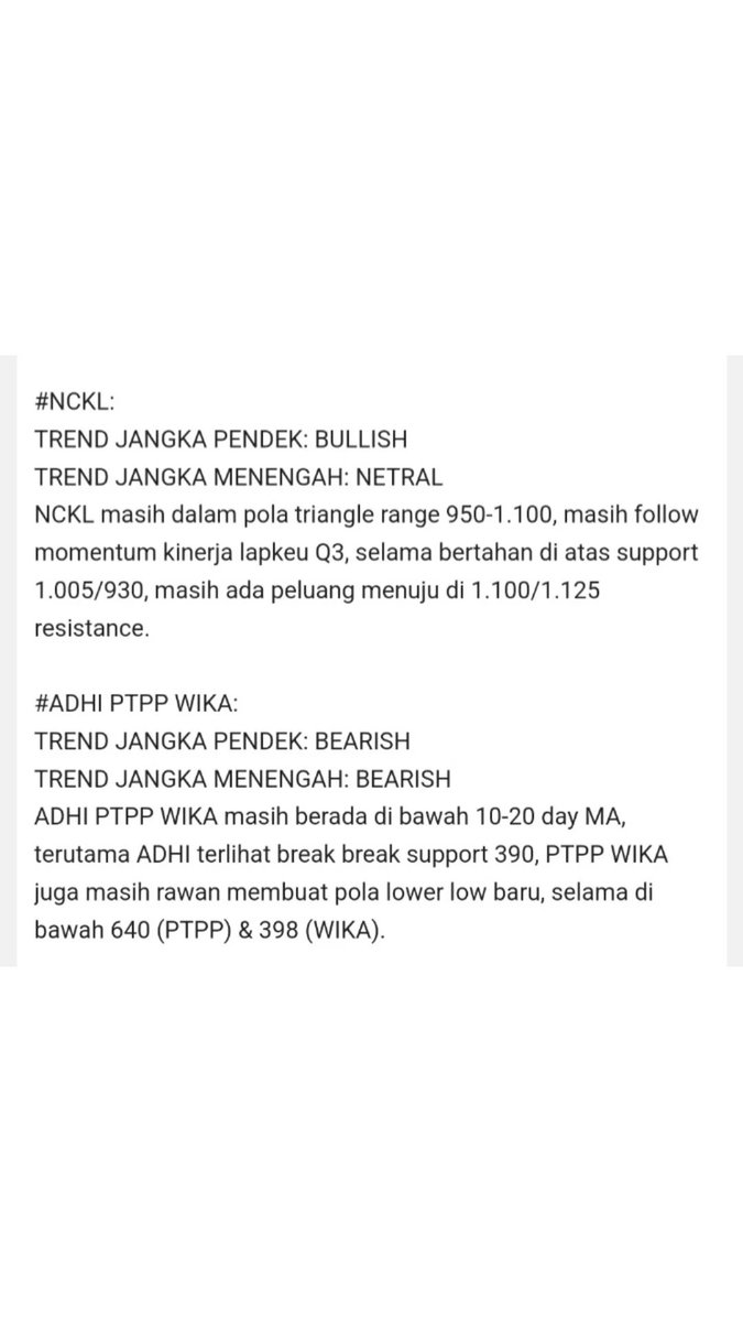 andri_zakarias's tweet photo. 16 Saham pilihan dari teman-teman follower CTASaham.
Analisa saham ARTO BBYB BREN GOTO di (menit ke 14) https://t.co/4voXVRZkSK
#CTASaham
#saham
#IDX
#toprequestsaham
#yuktradingsaham
#BBKP
#IMAS
#BRPT
#PTRO
#ACES
#ESSA
#EMTK
#MEDC
#NCKL
#ADHI
#PTPP
#WIKA
#tradingsaham https://t.co/DYS0pmwr7X
