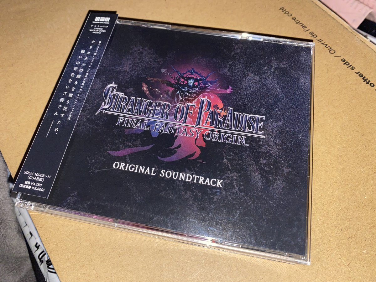 ChaosShrineSOP's tweet photo. HAPPY TO ANNOUNCE THAT I AM THE PROUD OWNER OF THE #StrangerOfParadise #FinalFantasy ORIGIN SOUNDTRACK. 4 CDS OF PURE UNFILTERED BACK-TO-BACK PEAK. PLEASE GO OUT OF YOUR WAY TO HELP JACK FIGHT CHAOS BY PURCHASING HIS MIXTAPE. https://t.co/5EgeGvyvOX