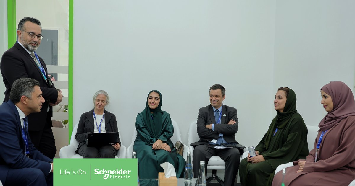At the <a href="/SchneiderEME/">SchneiderElectric ME</a> booth on the sidelines of <a href="/COP28_UAE/">COP28 UAE</a>, we are proud to launch a whitepaper that we co-authored in coordination with <a href="/EDFofficiel/">EDF</a>, under the auspices of the Global Council on SDGs, on the critical aspects of energy efficiency.