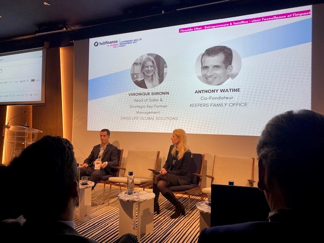 SwissLife_GS's tweet photo. 🗓 #BackFrom the successful Luxembourg Wealth Day event organised by Hubfinance on 30 November.

Our expert Veronique Simonin, had the pleasure of leading a #firesidechat with Anthony WATINE, Co-founder, Keepers - Family Office.
#familiyoffice #swisslife #yourlife https://t.co/v6ZuPDHtdj