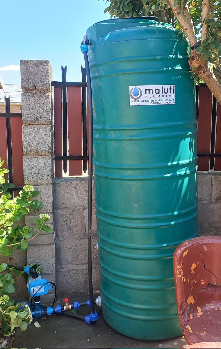 Re u etsetsa backup ea metsi ka ho u kenyetsa tanka u ska sokola ha metsi a wasco a nyamela. Li tloha ka M9,500.00 including materials @MalutiPlumbing 5800 0775