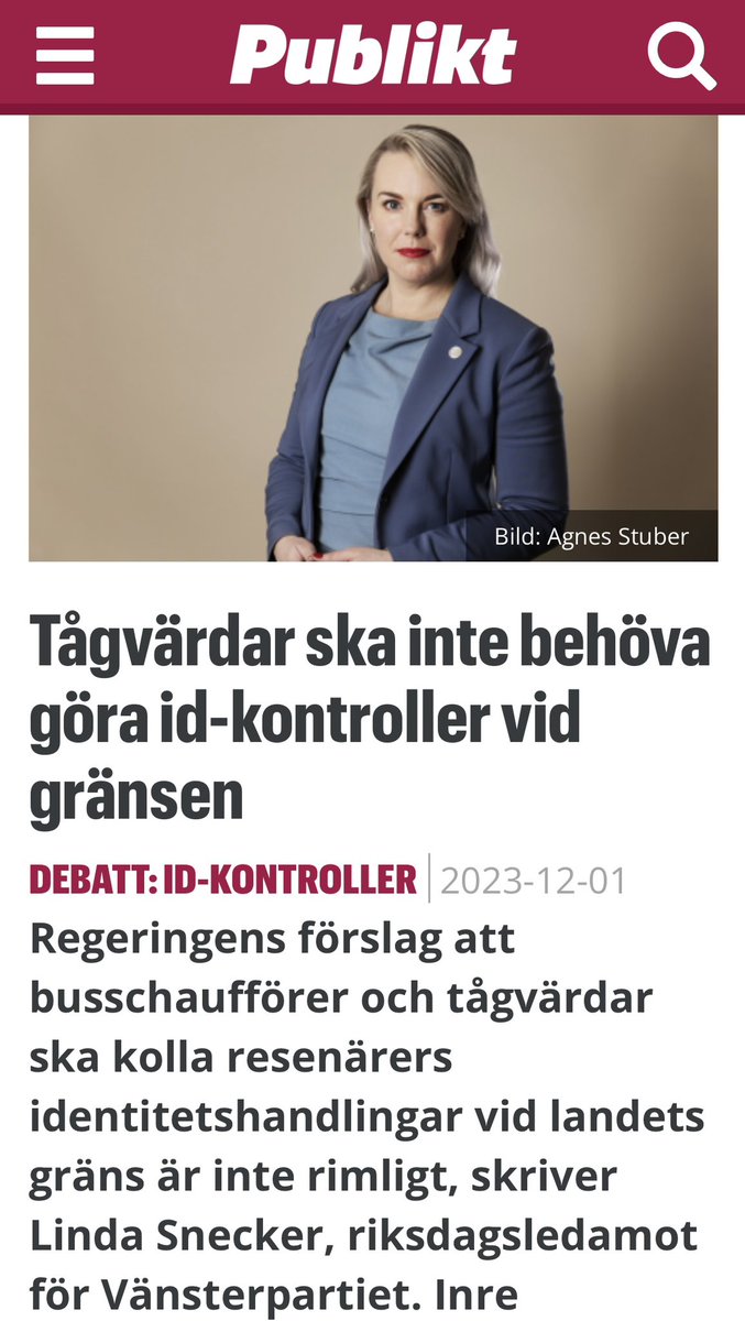lindasnecker's tweet photo. Regeringen vill införa ID-kontroller vid svenska gränsen, något som kommer drabba resenärer, tågvärdarna och näringslivet hårt. Rusta tullen och polisen så kan gränsöverskridande kriminalitet stoppas. Men tågvärdar är inte gränspoliser.

https://t.co/1KFMddpXYf https://t.co/twlQkRHsEW