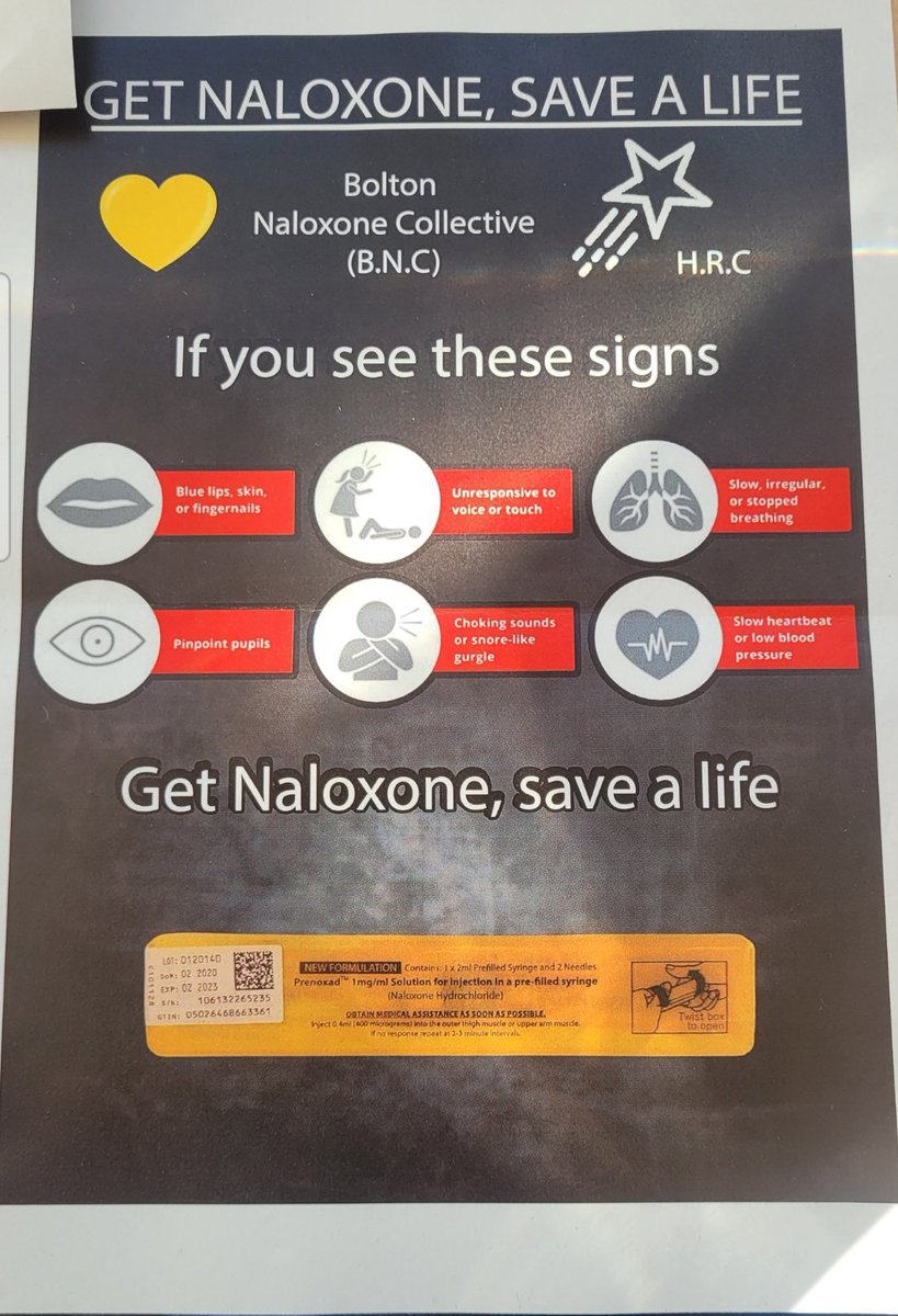 Whith #christmas just round the corner we know service users can feel more #alone which can sometimes lead to #useing more substances to block out that #feeling so please grab a #naloxonekit you never know if or when you might need it🙏

#BNC #HRC #BBST #GMMH 
#everylifematters💛