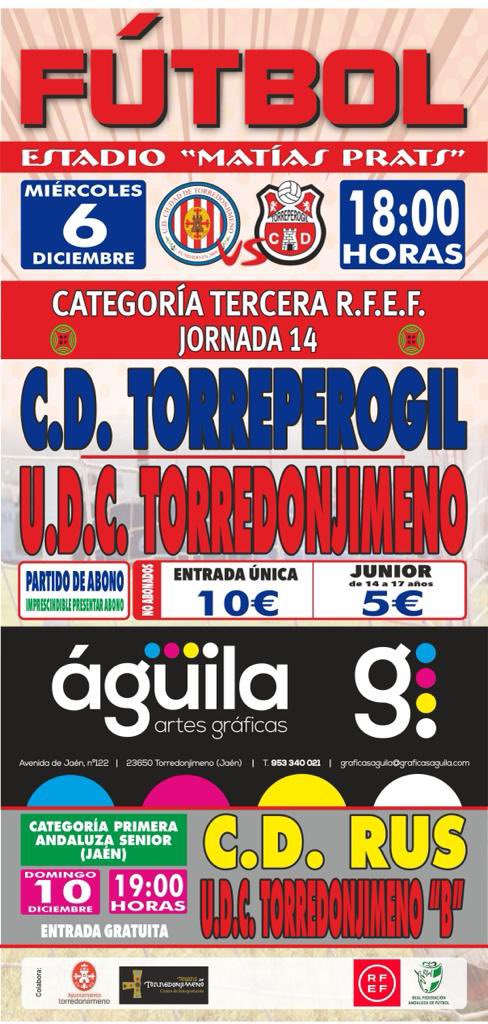 UDCTOFICIAL's tweet photo. ⚽️|VUELVE EL FÚTBOL AL MATÍAS PRATS!!!⚽️
📌 @TerceraDivGr9 - JORNADA 14
📅 MIÉRCOLES, 6 de Diciembre
⏰ 18:00h
🆚 @CDTorreperogil
🖥 #WebDirectoUDCT - PVP: 6,95€
ENLACE⬇️⬇️⬇️
https://t.co/WcaQ3awQkU
- Y EL PRÓXIMO DOMINGO A PARTIR DE LAS 19:00h pueden disfrutar de un interesante partido de nuestro EQUIPO SENIOR “B” ante el @CDRus2016.
🎟️ ENTRADA GRATUITA
#udct23/24
🟥⬜️🟥⬜️