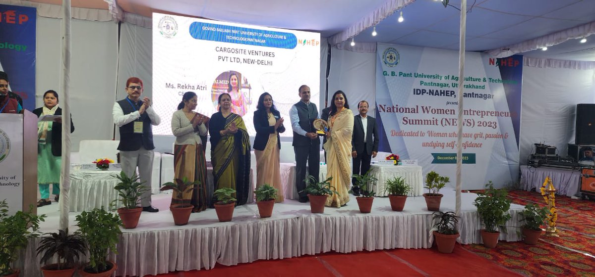 rekha_atri's tweet photo. I am grateful and humbled to have received recognition among 54 remarkable women entrepreneurs at the National Women Entrepreneurship Summit (#NWES) 2023, hosted by The First Agriculture University of India - G. B. Pant University Of Agriculture &amp; Technology #NAHEP.
@ikargos_com https://t.co/lNttwfAJDa