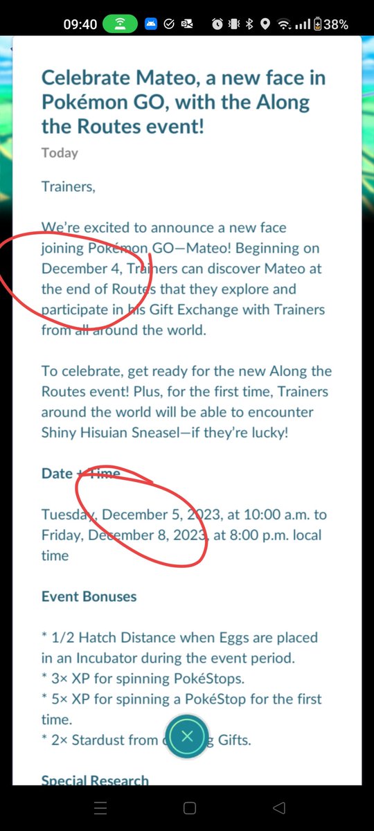 Moenja77's tweet photo. @NianticHelp When is this event starting? https://t.co/9p6JYxcSti