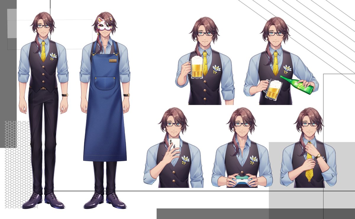 SHUI_RI_BI's tweet photo. 【Live2D委託/Vtuber】
這次要介紹的是餐酒館老闆—ZAI @pp85236 
自己很喜歡狐面具的部分！至於來由之後再請老闆幫大家解答xD
目前還在準備中，可以先關注起來等待開張哦😎✨ https://t.co/BQ0gAUWEAY