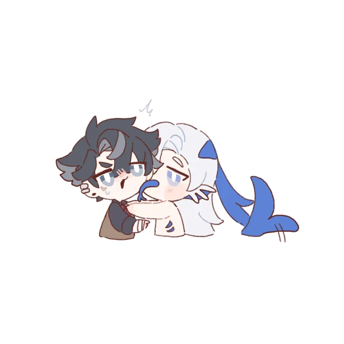 狗狗放生小人魚 #wriolette #リオヌヴィ