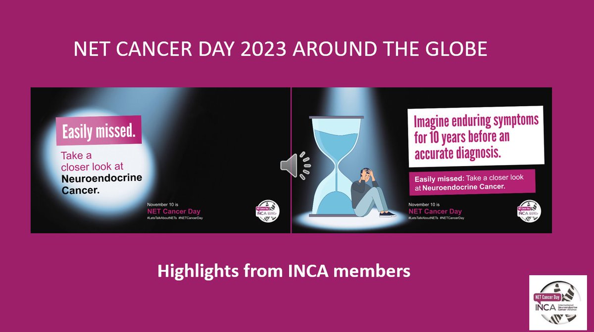 netcancerday's tweet photo. Every day is #NETCancerDay for NET patient advocates!
🦓Watch highlights of #NETCancerDay2023 across the globe in YouTube: https://t.co/ReU8AABLXa
👏Thank you to all INCA members for joining the global call for action!  
#LetsTalkAboutNETs https://t.co/6zqZbMOcTV