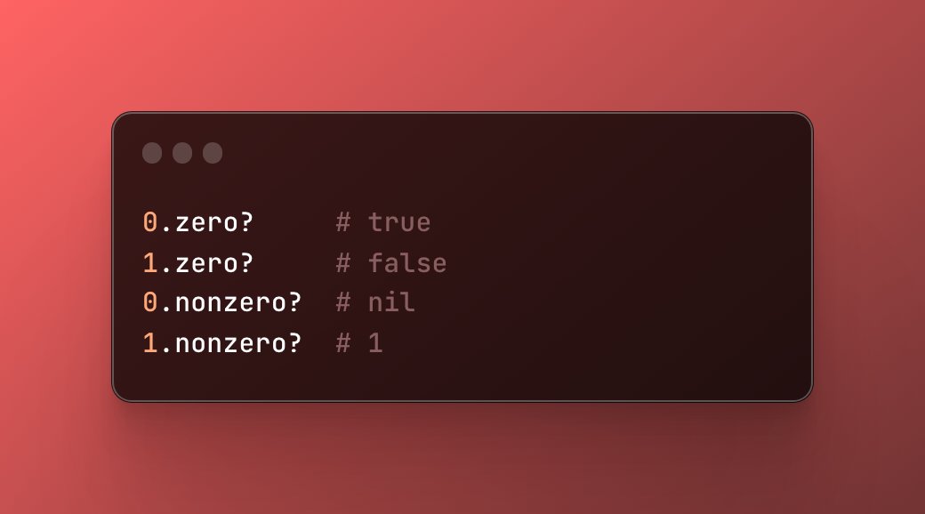 The opposite of zero?... Well, not exactly!

A question mark doesn’t necessarily mean a Boolean return value. nonzero? is one of the few exceptions to this rule.