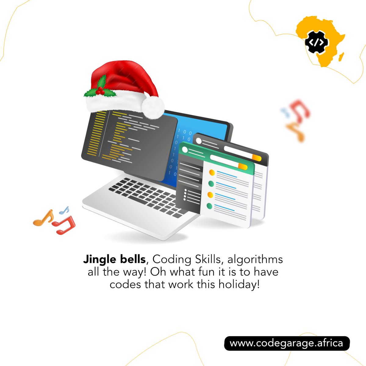 CodegarageA's tweet photo. Embrace the festive season with a touch of tech joy, making every algorithm sing.
Happy new week!
#CodeGarageAfrica #TechCheer #Holidays https://t.co/U0wncgWhLg