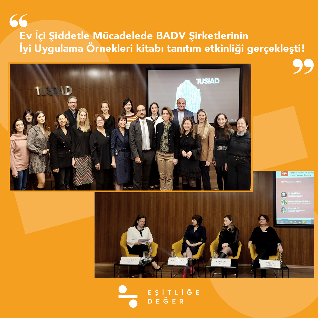 esitligedeger's tweet photo. Ev İçi Şiddetle Mücadelede BADV Şirketlerinin İyi Uygulama Örnekleri kitabı tanıtım etkinliği gerçekleşti! https://t.co/bq03P0I8uJ