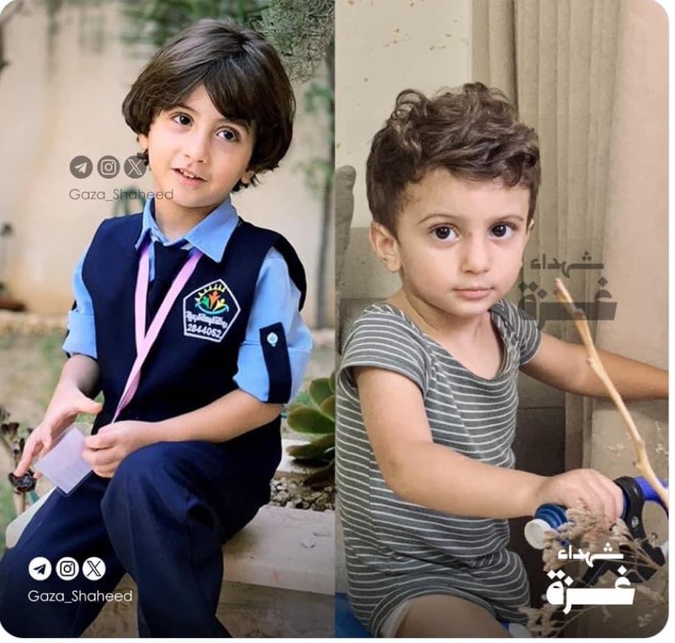 NourNaim88's tweet photo. Mahmoud and Adam Abu Samra killed by Israeli missiles that directly targeted their home - #Gaza .

We are not just numbers❗️ https://t.co/YhAcDqq4Dj