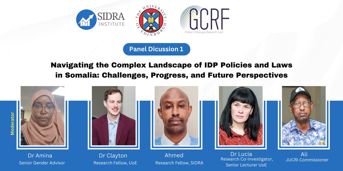SIDRAInstitute's tweet photo. Panel discussions 1: Navigating the Complex   Landscape of IDP Policies and Laws in #Somalia: Challenges, Progress, and Future Perspectives.

#DiSoCoConference https://t.co/iflYitAGWS