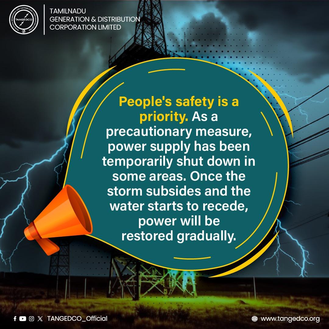 #PublicSafety #PowerOutage #StormWarning #StaySafe
People's safety is our top priority. As a precautionary measure, power supply has been temporarily shut down in some areas due to the ongoing storm. We will gradually restore power once the storm subsides and the water starts to