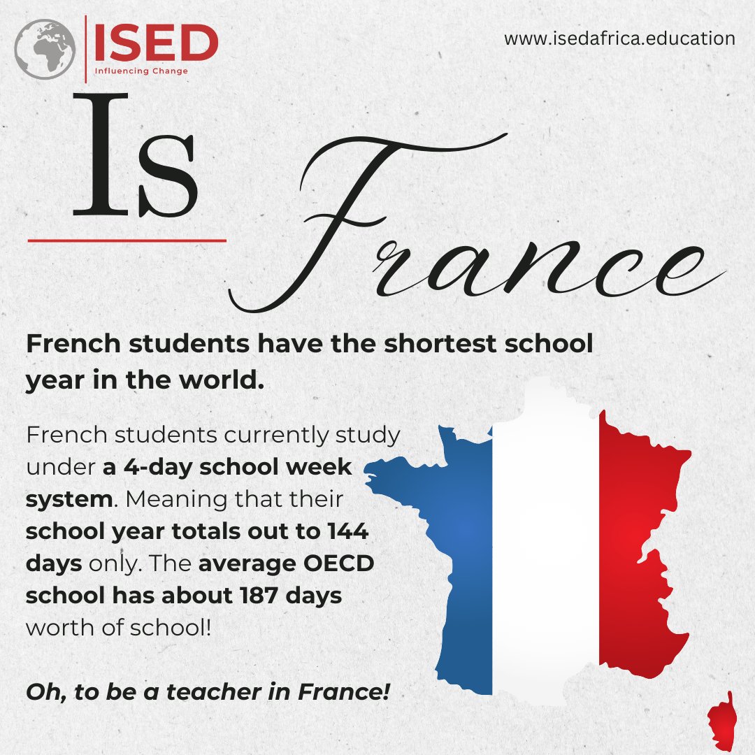 Did you Know?

Our EduFacts are back!

Let us know in the comment section if you knew about the French system!

#drjoyisa #isedafrica #ised #virtualcourses #africanteachers #schoolowners #nigerianteachers #teacherdevelopment #isedfunfacts #edufacts #isedcourses