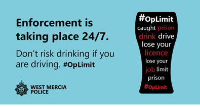 Ledbury | Enforcing the drink and drug drive law is a year round activity for us. National #OpLimit is taking place from this week right through until the end of December. Don’t risk it!