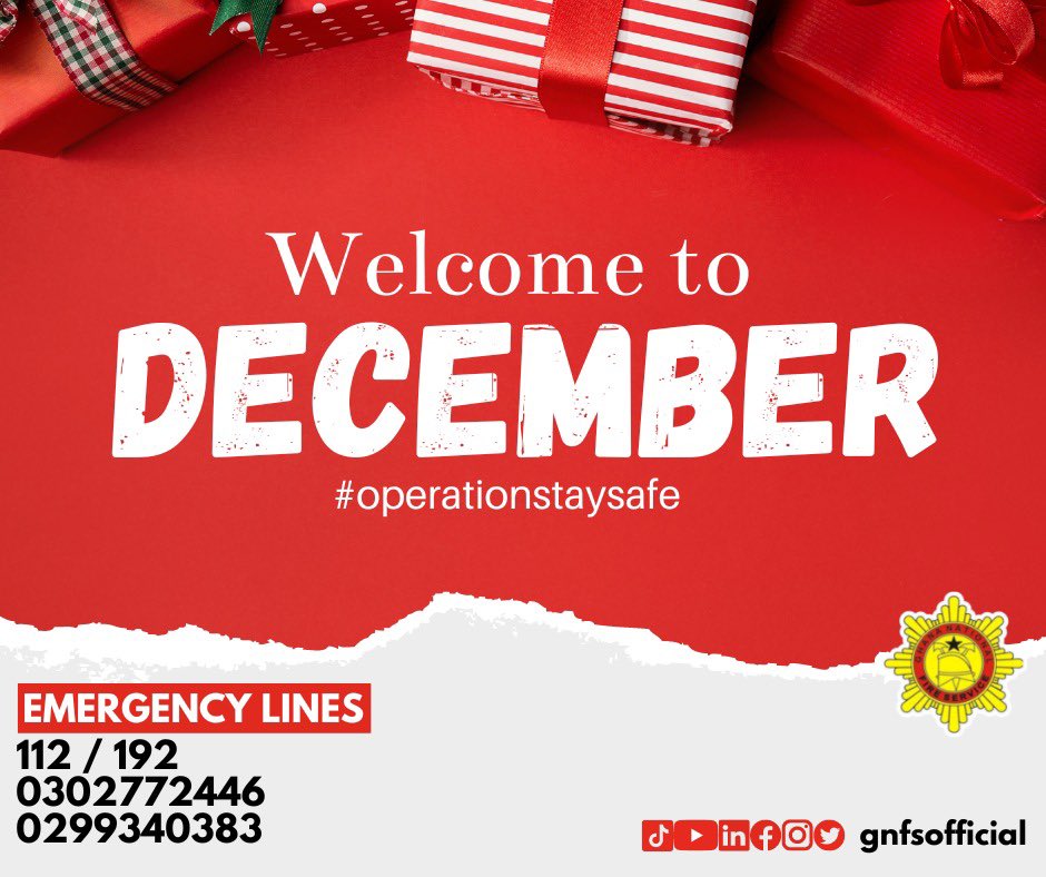 gnfsofficial's tweet photo. ANTICIPATE!

Be fire safety conscious. Help the GNFS to prevent all preventable fires.

Make this fire and festive seasons Fire and Accident free.

#befiresafetysmart #befiresmart #besafetyconscious #preventburns #preventfires #everyone #gnfsofficial #fireservicetv https://t.co/qJwtZfu6Ww