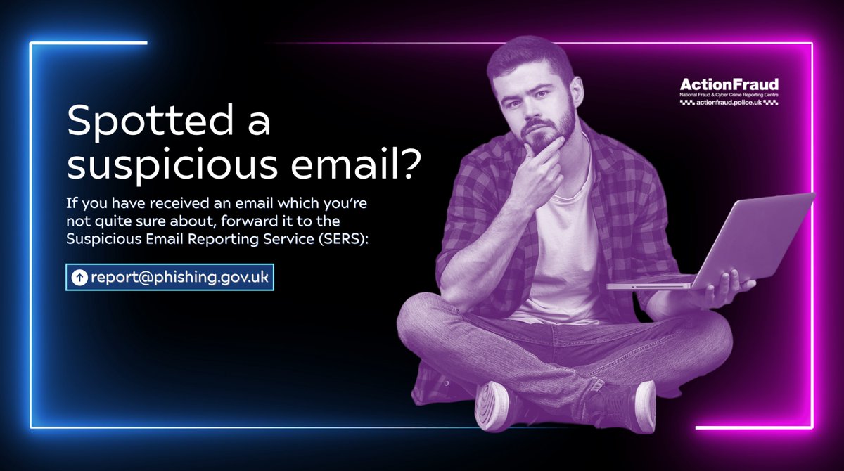 ✉️ Received an email which you’re not quite sure about? Is it asking you to login to your account, or maybe to “confirm” your payment details?

If you are suspicious, you should report it by forwarding the email to: report@phishing.gov.uk 

#StudentSafety #CyberProtect