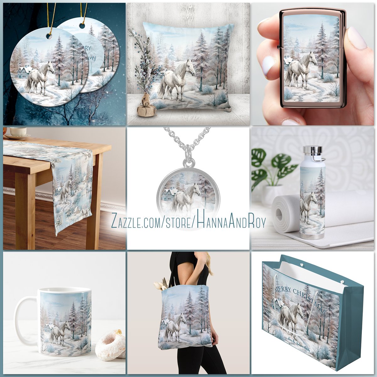 Personalized #Christmas Horse gift ideas >> zazzle.com/collections/ho… via @zazzle #horsegift #horselover #horsechristmas #ChristmasGiftIdeas #bluechristmas #whitehorse #horses