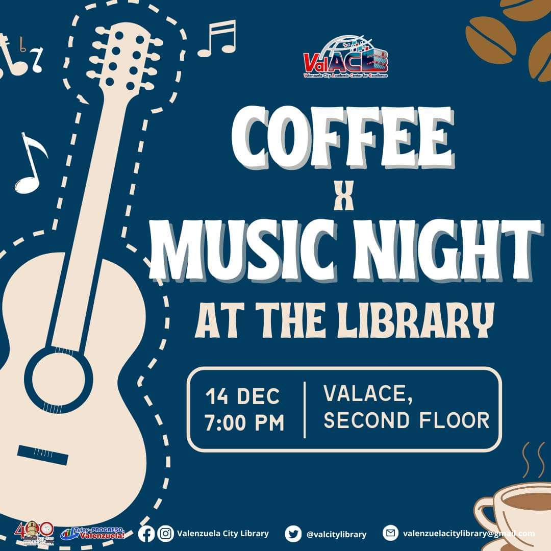 valcitylibrary's tweet photo. Making the monthly coffee night even better this Christmas season. Let's add some music!๐ต๐๐
In collaboration with the Arts Education Office, library visitors can grab a cup โ๏ธ while listening to great music. See you at ValACE!
#ValACEAtNight #ValACE #ValenzuelaCityLibrary https://t.co/xkpEXb0fSh