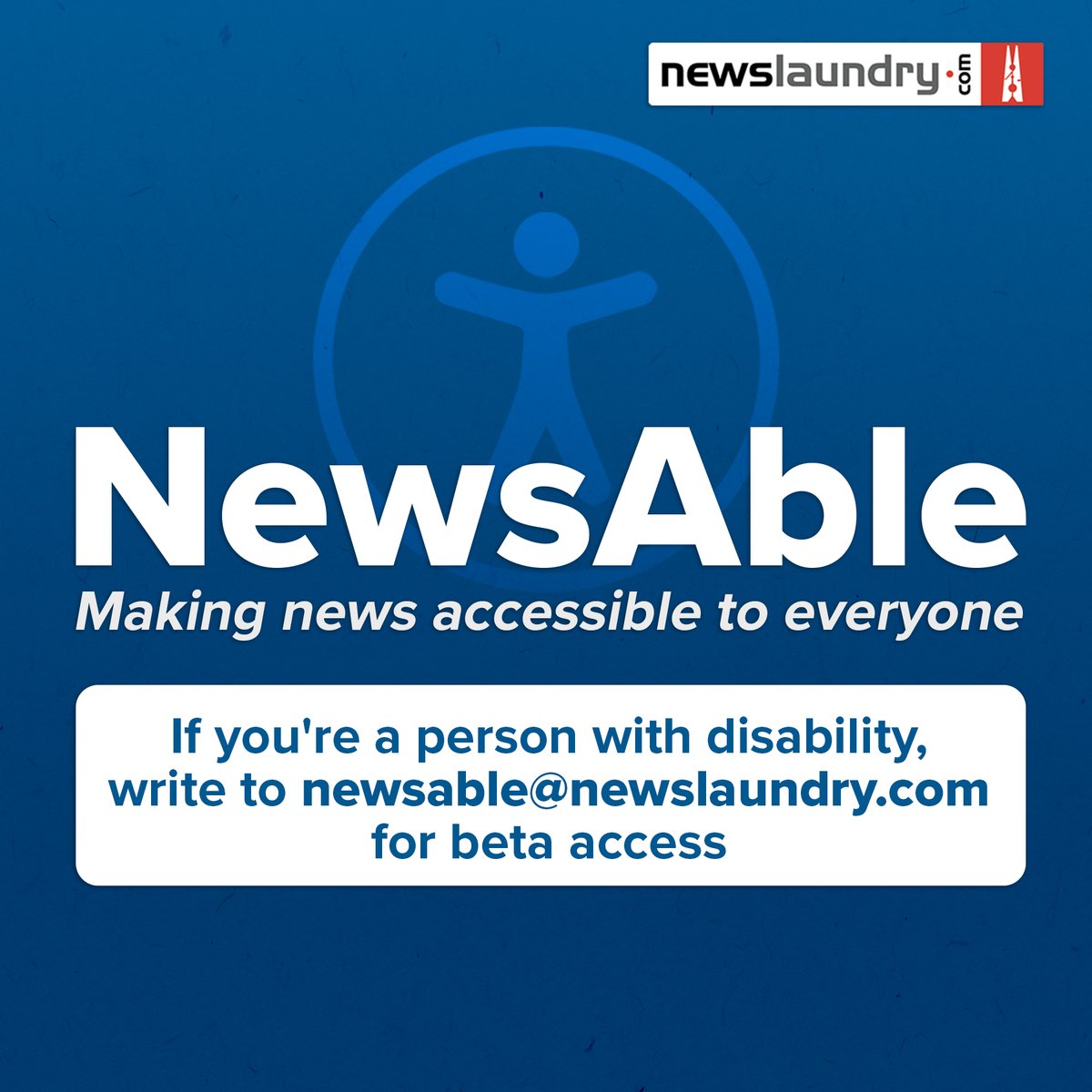 We're looking for interns to help us test and improve our accessible app. If you're a disabled person and would like to work with @newslaundry, 📧newsable@newslaundry.com. Paid internship for a month. Today's #WorldDisabilityDay so couldn't be a better day to amplify this.