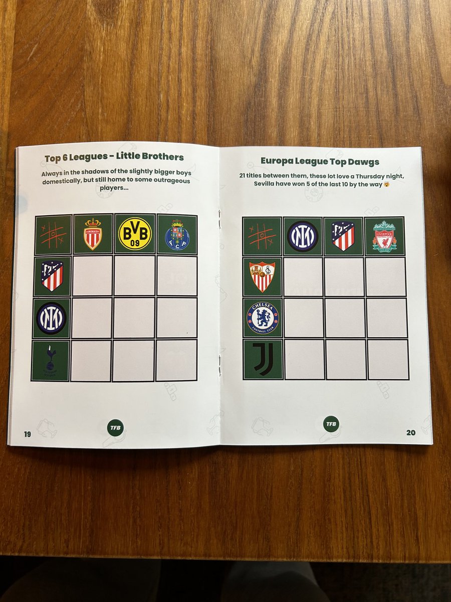 🚨Our Football Tic-Tac-Toe Book (50 pages) is now live on our website - Thefootballingbrain.co.uk 

💰- Only £9.45 inc shipping 
🎄- The perfect secret Santa and stocking filler present for a football fanatic!