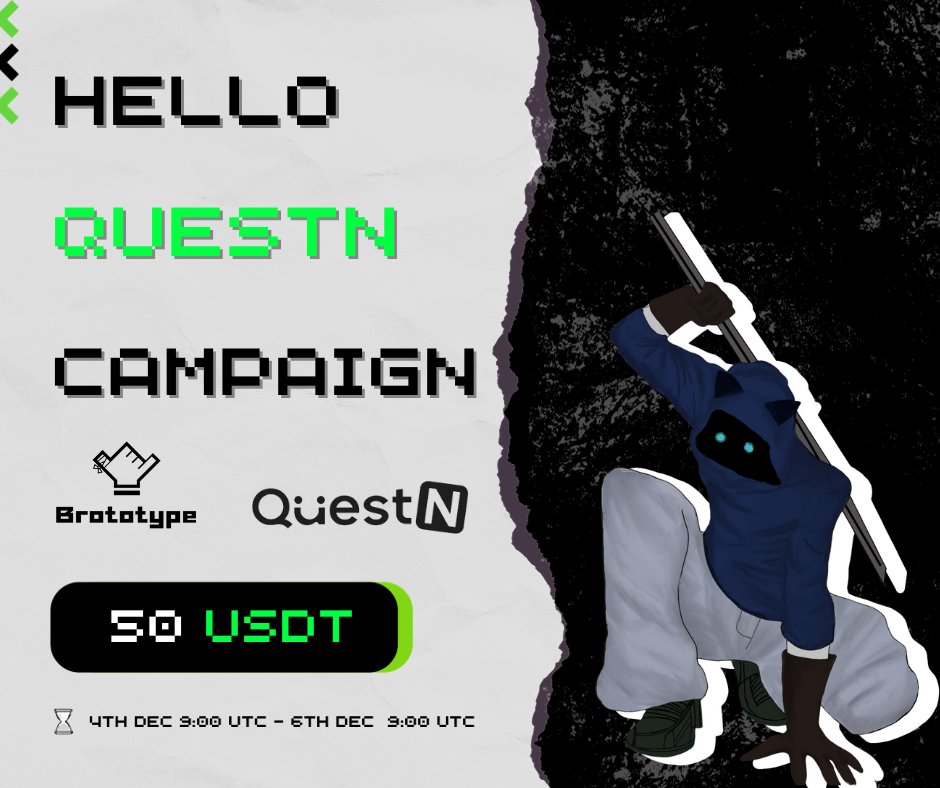 | KAI TOURNAMENT AIRDROP-Hello @QuestN_com Campaign | 🎊 🎉We're kicking off an exhilarating #QuestN campaign to celebrate #KAITournament, and you're invited to be a part of it 🧧Seize the reward from our 50 #USDT prize pool! 🔗app.questn.com/quest/84586644…