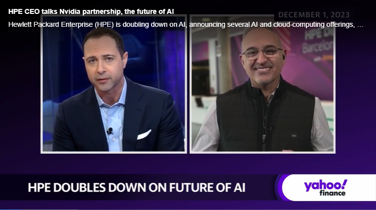 '<a href="/HPE/">HPE</a> CEO <a href="/AntonioNeri_HPE/">Antonio Neri</a> talks Nvidia partnership, the future of #AI.' hpe.to/6010RGlp8
