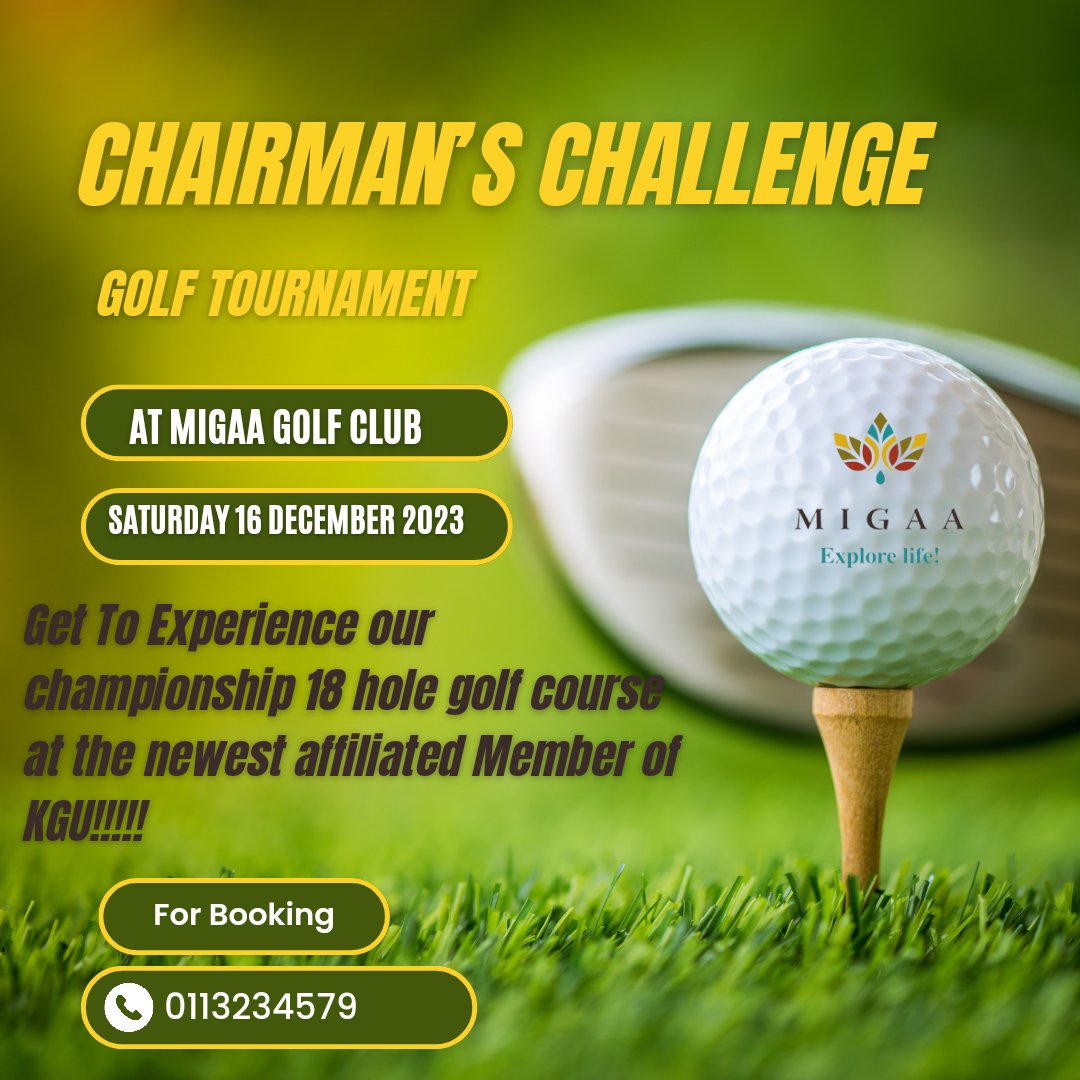 Welcome to Migaa Golf Club for Chairman's Challenge Golf tournament!!! #golftournament