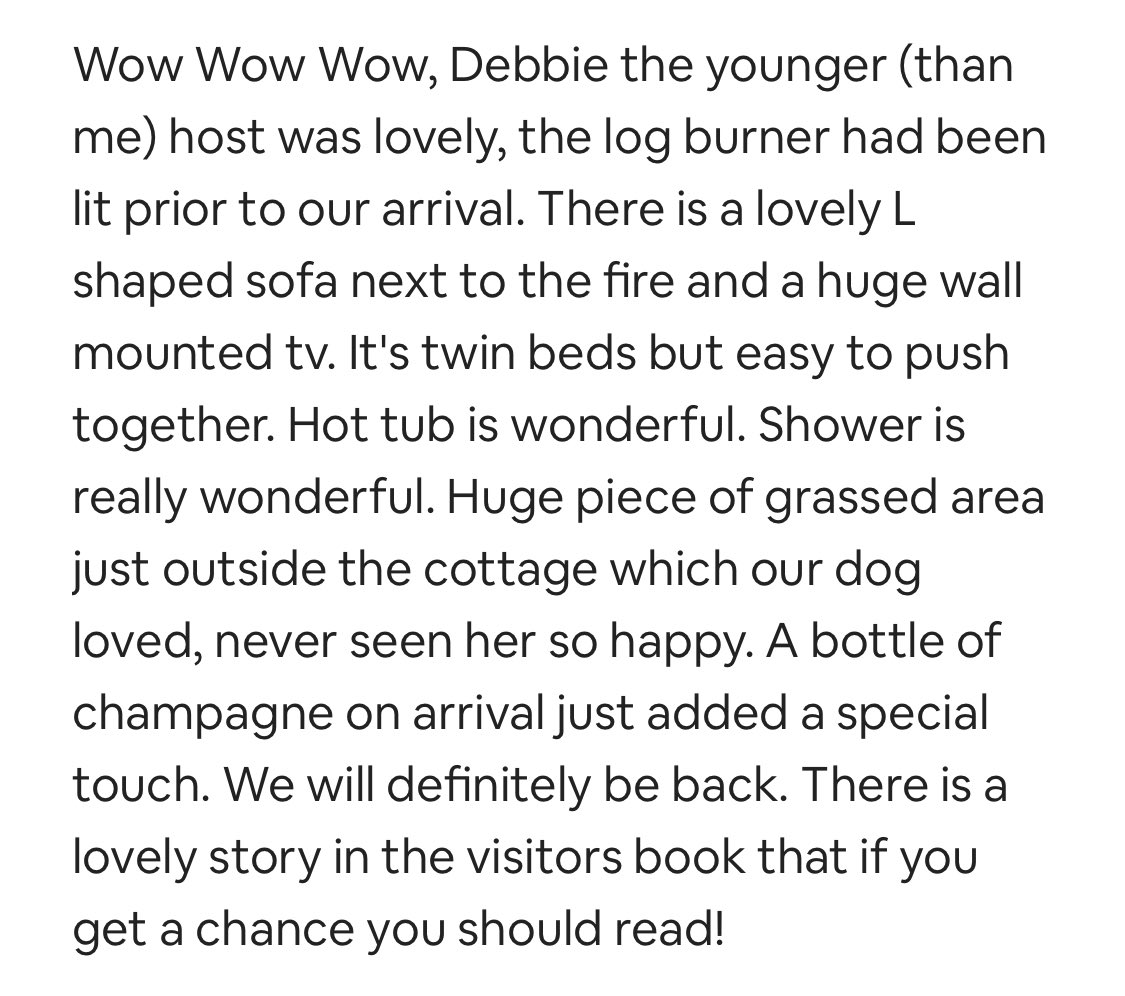 Lincoln_Retreat's tweet image. Monday Review  from your young host Debbie 😂🏡
#winterholiday2023 #LincsConnect #hottubholiday #thankyou #greatreview