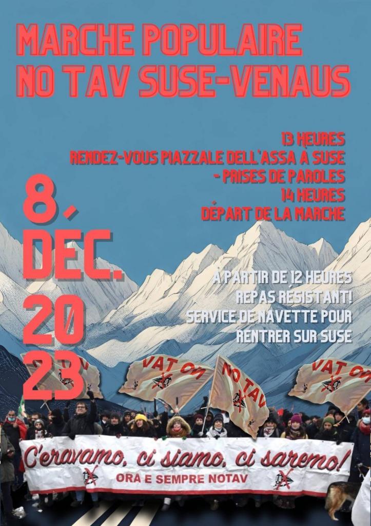 stoplyonturin's tweet photo. Ce vendredi 8 décembre, RDV à Suse pour une marche populaire contre le Lyon Turin !
D'autres événements sont prévus tout le WE ensuite. https://t.co/tjtl9VcpdB
