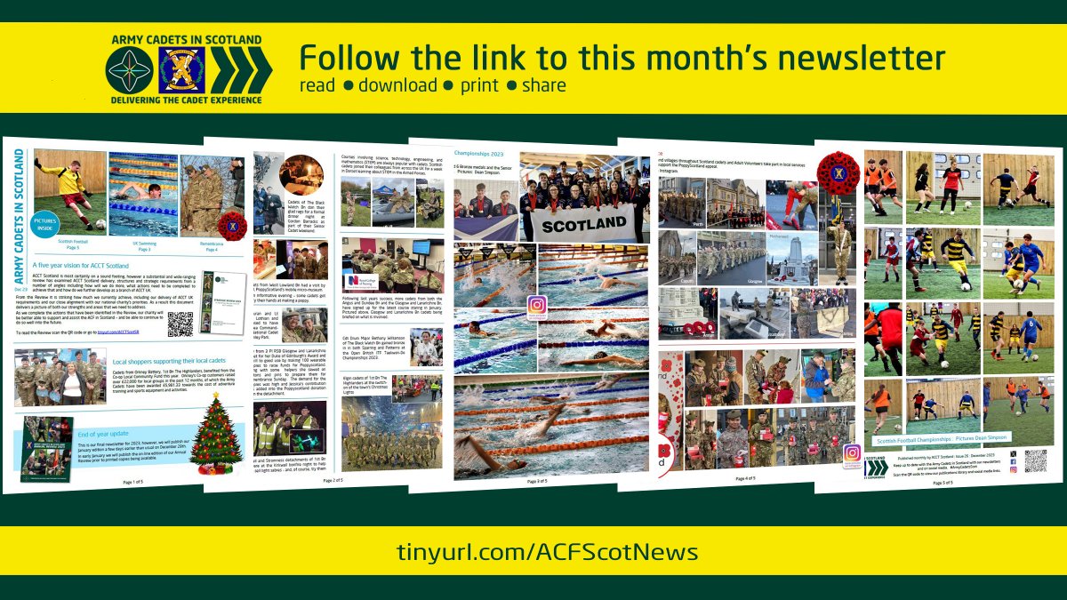 The latest Army Cadets in Scotland Newsletter is here: tinyurl.com/ACFScotNews #ArmyCadetsScot