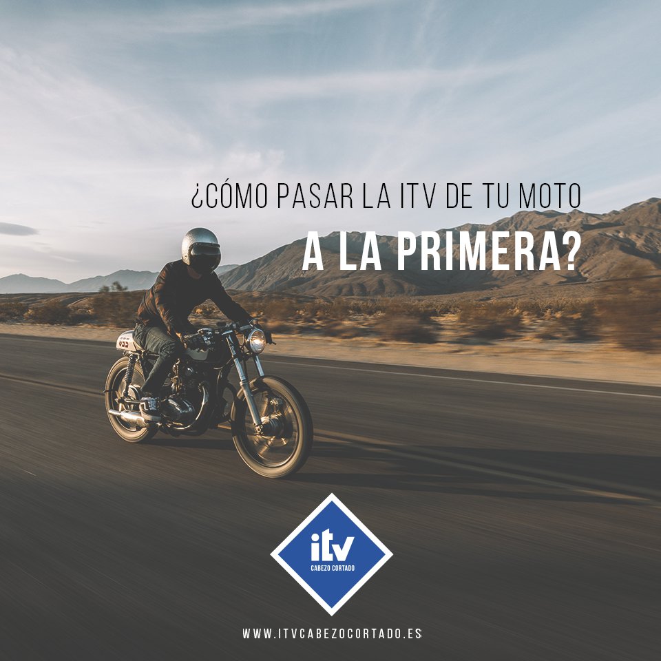 🏍️Las motos pasan su 1ª #ITV a los 4 años de matriculación. Después, cada 2. Para superarla, comprueba:
 
☑️Profundidad del dibujo de los neumáticos
☑️Todas las luces, incluida matrícula
☑️Retrovisor/es
☑️Tubo de escape
☑️Dirección, frenos y bloqueo antirrobo del manillar