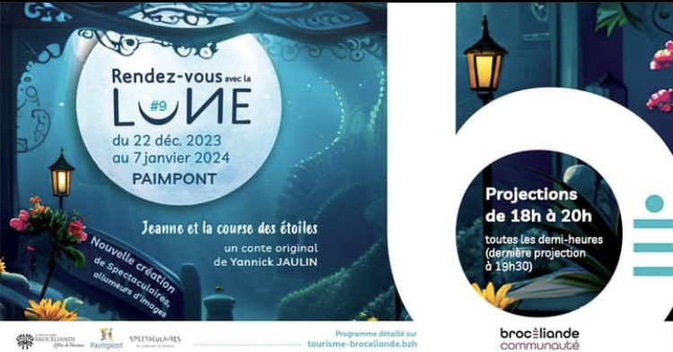 Les Rendez-vous avec la Lune reviennent du 22 décembre au 7 janvier. Offrir un beau spectacle au public à l’occasion des fêtes de fin d’année mais aussi favoriser le tourisme en Brocéliande au cours de l’hiver 
#broceliande #illeetvilaine #Xmas2023 <a href="/Hautebretagne/">Ille & Vilaine Tourisme</a>