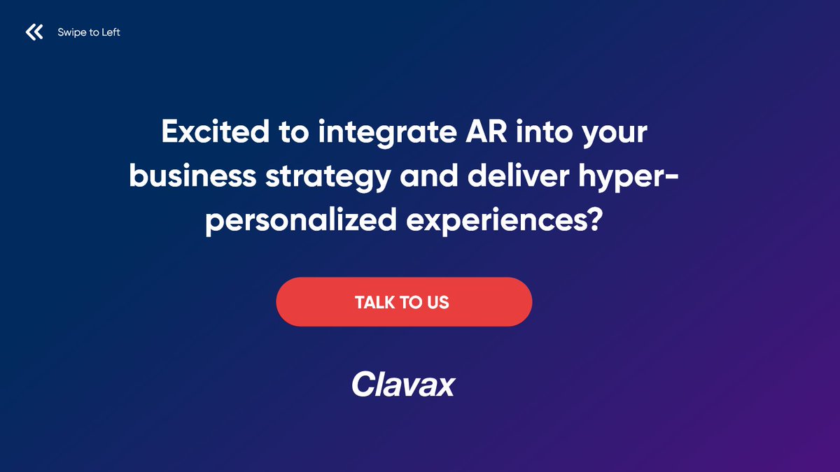 Clavax's tweet image. Is your business ready to unlock the future of customer experience?
Let AR do the wonders to deliver exceptional experiences!

Visit: clavax.com

#startups #industry #traveling #TravelTheWorld  #ecommerce #Health #wellness #Publisher #Publishers #publishing