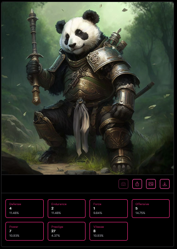 Pixyield_Panda's tweet photo. We continue the presentations with #CursedPanda.
CursedPanda has the ability to cast curses on other pandas.
With a prestige level of 27 this panda will receive less than half of the monthly rewards that the single $PANDA with a level of 60 will receive.
#NFT @StargazeZone https://t.co/q0WTqCg9Qf