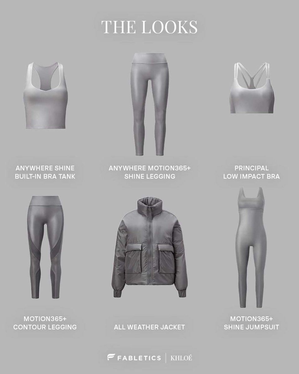 The Khloé Edit is back in a new Gunmetal Grey Shine color perfect for the holiday season. ❄️ These performance-ready looks and high-shine fabrics are available to shop now 🖤 #FableticsxKhloe

Shop now:
fabletics.co.uk 

#fashionstyle