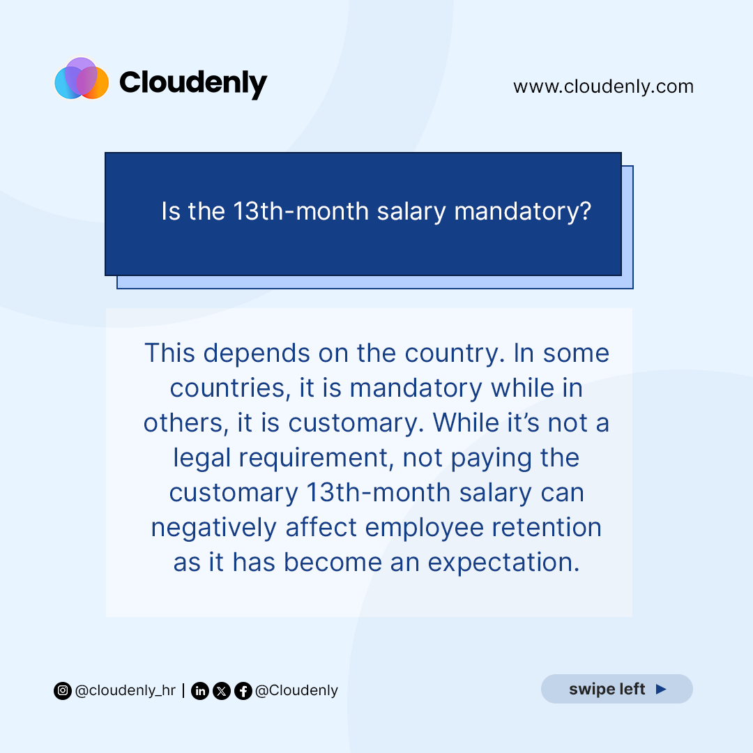 cloudenly's tweet photo. It's that time of the year when this becomes a discuss or concern for most employees.
Did you know about the 13th-month salary before now? Do you receive this in your organization? Tell us in the comments.
#hr #13thmonthsalary #hrinfo https://t.co/7A09LMvUBa