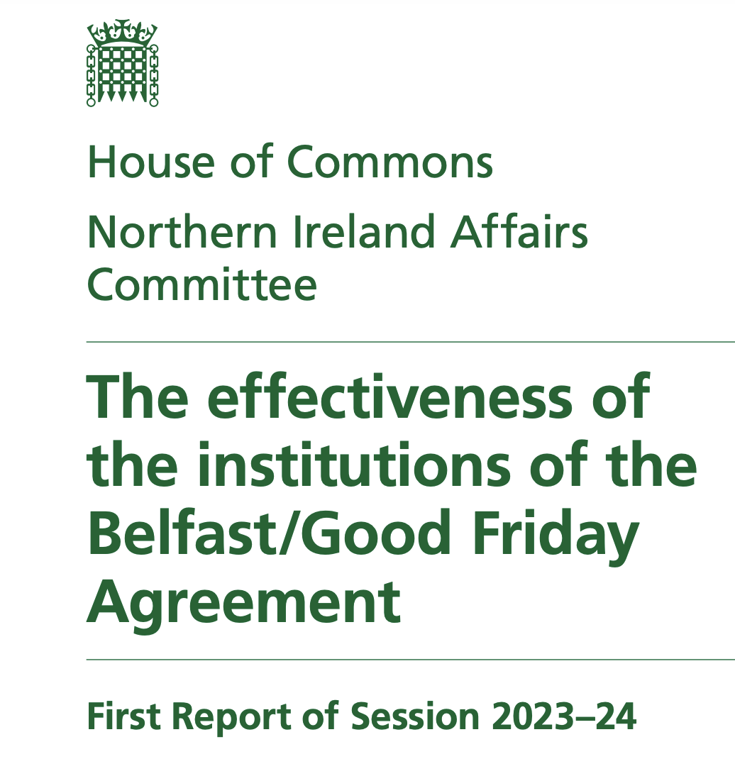 ConorKellyLDN's tweet photo. The House of Common's Northern Ireland Affairs Committee @CommonsNIAC has produced an interesting report into the effectiveness of the institutions of the Belfast/Good Friday Agreement. I'm pleased my @ConUnit_UCL report with @alanjrenwick was useful to them! Links to both below https://t.co/5LoKNVIuHW