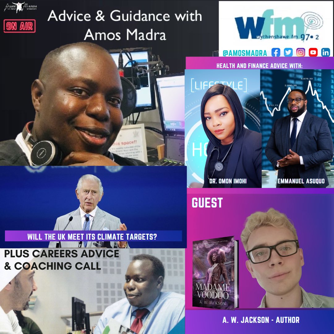 📻 My guest today is author A.W Jackson ✍️📕

This week we ask; will the UK meet it’s climate targets? #COP28UAE 🌊💨⛈️

✨Plus careers advice, coaching call, and more. Tune in at 7pm on <a href="/wfm972/">Wythenshawe FM Radio (97.2FM), DAB & Smartspeaker</a>, via your smart speaker, DAB &amp; online at wfmradio.org

#wfm972 #LocalRadio