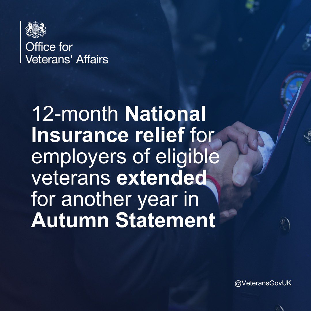 Veterans are one of the best business decisions you can make. Claim your 12-month National Insurance relief if you're employing veterans in their first civilian role after service. Find out more 👉 tinyurl.com/bdhsp4me