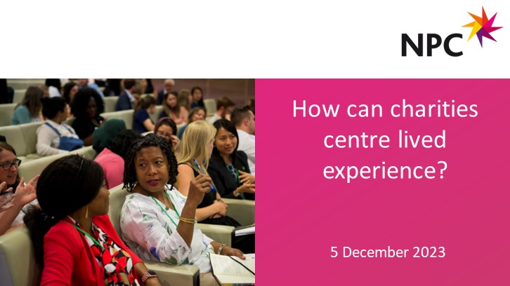 NPCthinks's tweet photo. Tomorrow: Along with our research partners @CityBridgeFndn, join us for a hybrid event to launch a new guide for charities looking to centre lived experience within their organisations. 

https://t.co/0hQZ5bJY7E
#livedexperience https://t.co/HpZPpLmLqk