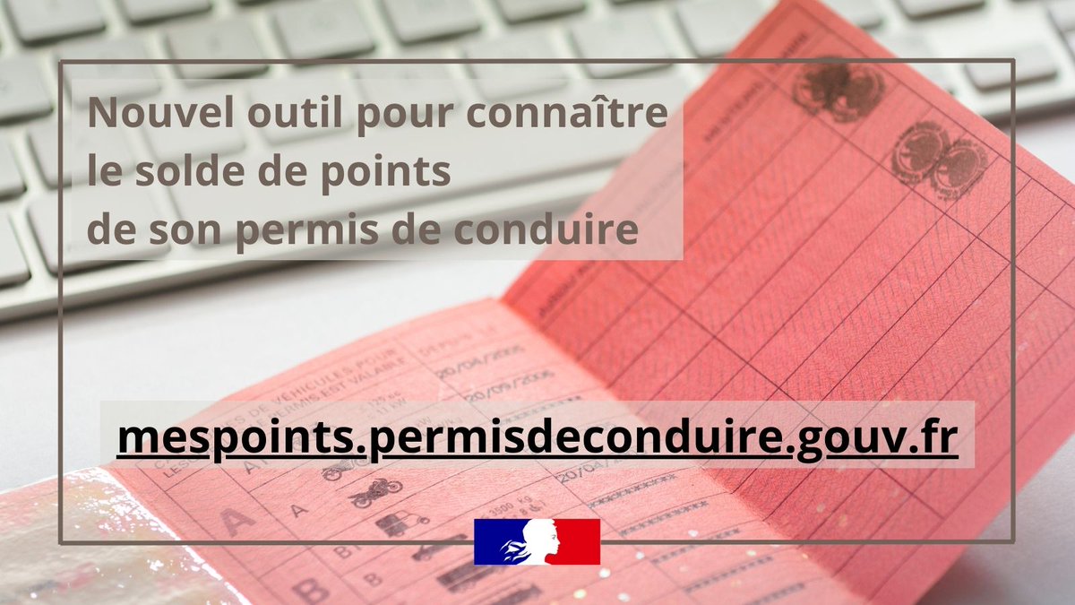 Prefet68's tweet image. Démarches en ligne
Lancement de «Mes points permis», une plateforme permettant aux conducteurs de consulter leur solde de points de leur #permis de #conduire.
➡ Vérifiez votre solde en quelques clics grâce à ce nouveau site du ministère de l’Intérieur.
👉 mespoints.permisdeconduire.gouv.fr